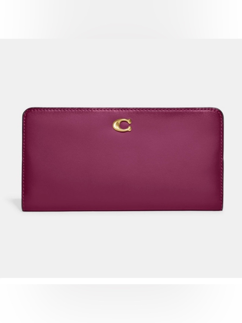 NWT Coach  Smooth Leather Skinny Wallet with Gold 'C' Emblem